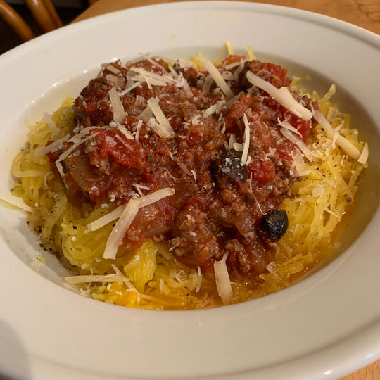 Puttanesca over Spaghetti Squash