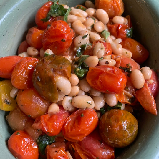 Blistered Tomatoes and Bean Recipe